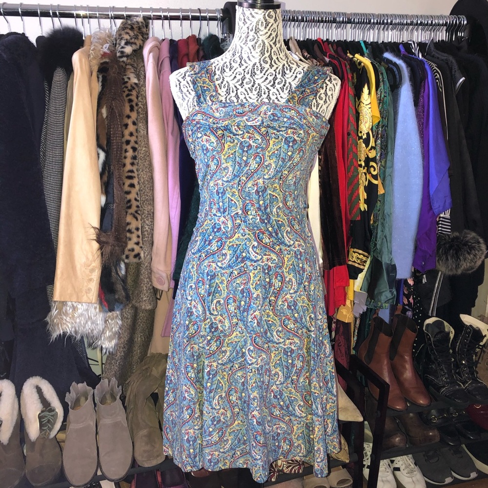 Vintage 1970’s paisley dress, xs fit - Picture 3 of 12